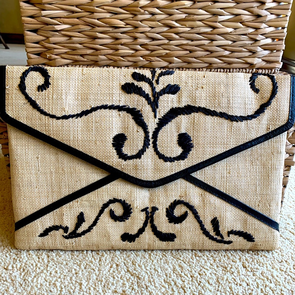 Beautiful raffia envelope purse